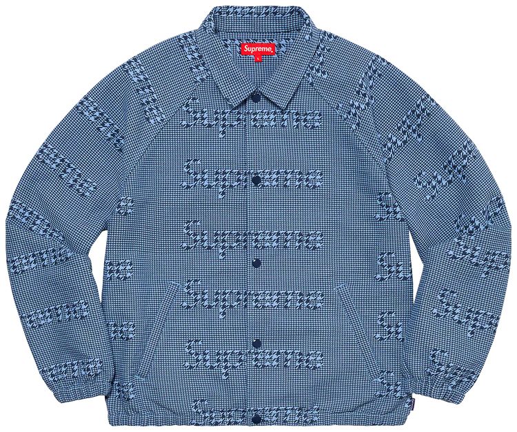 

Куртка Supreme Houndstooth Logos Snap Front Jacket 'Blue', синий