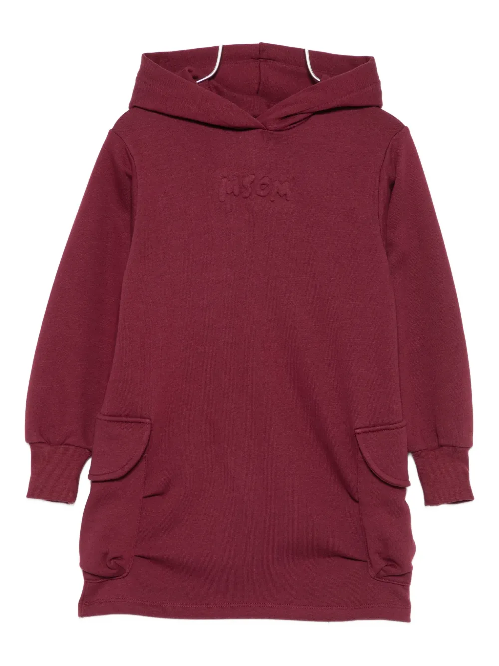

Платье с капюшоном и карманами-клапанами MSGM Kids, красный