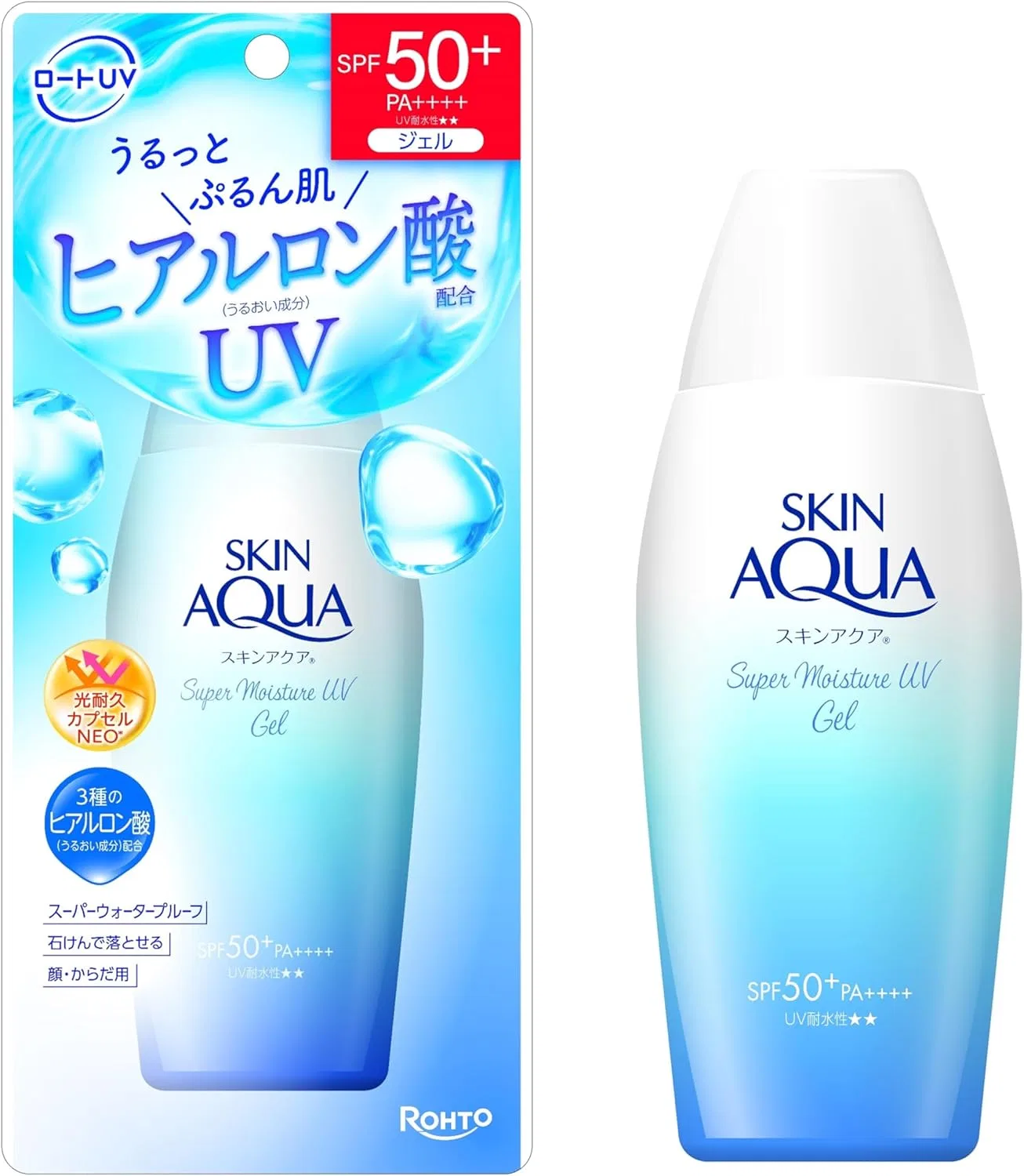 Солнцезащитный гель Skin Aqua Super Moisture Gel Pump 140 г + Super Moisture UV Gel 110 г SPF50+ PA++++ — фото 4