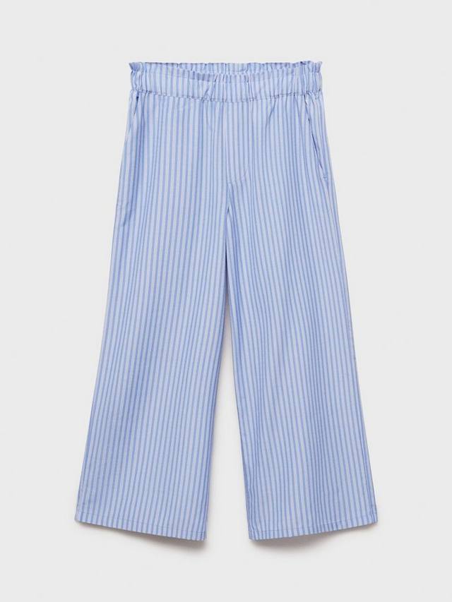 Детские брюки патриция в полоску с широкими штанинами Mango, Blue/White — фото 3
