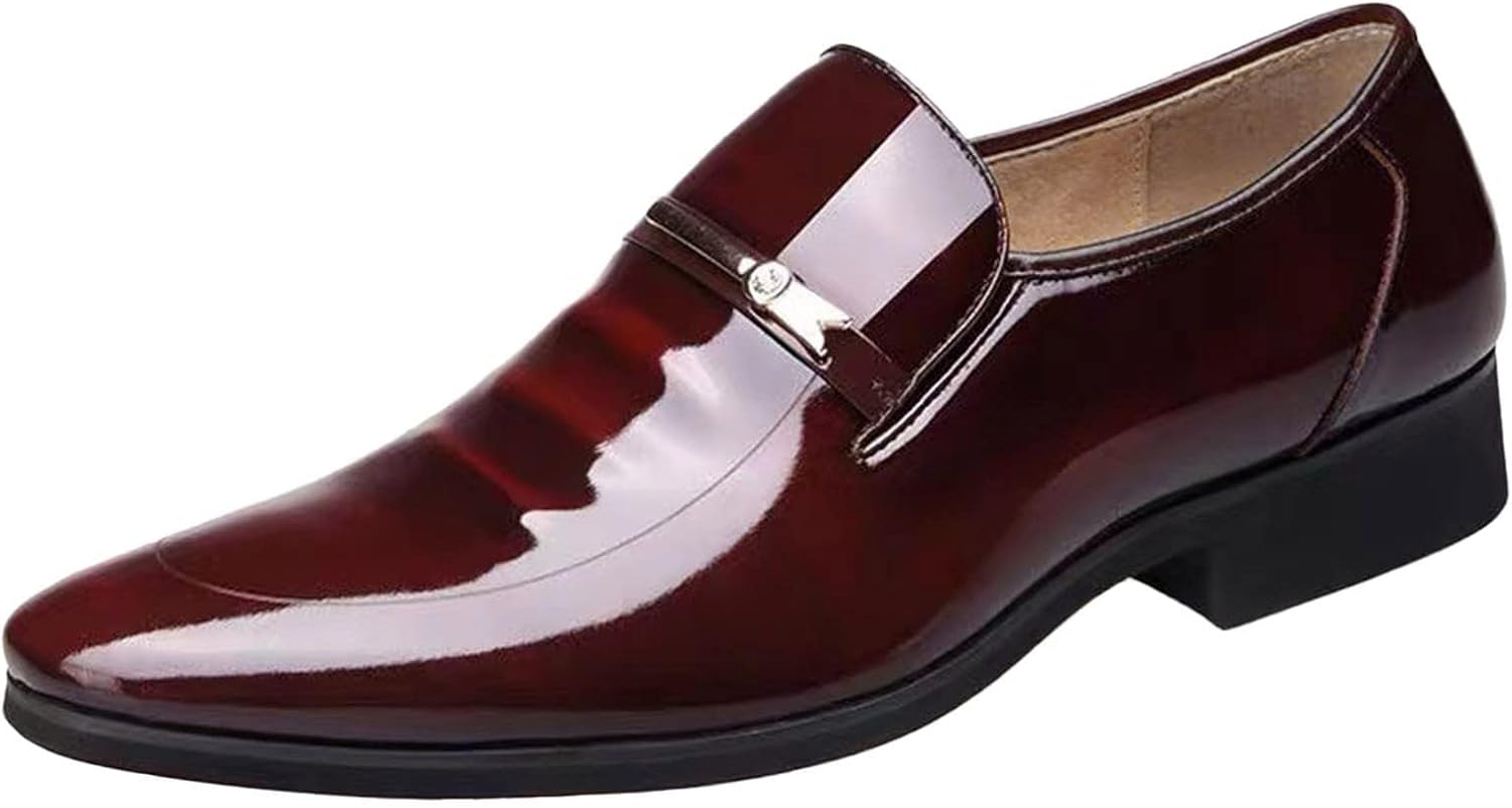 

Мужские кожаные оксфорды BORAMAX с заостренным носком, деловые туфли для мужчин, плоская подошва, классические туфли, туфли с крылышками, туфли из искусственной кожи, винный