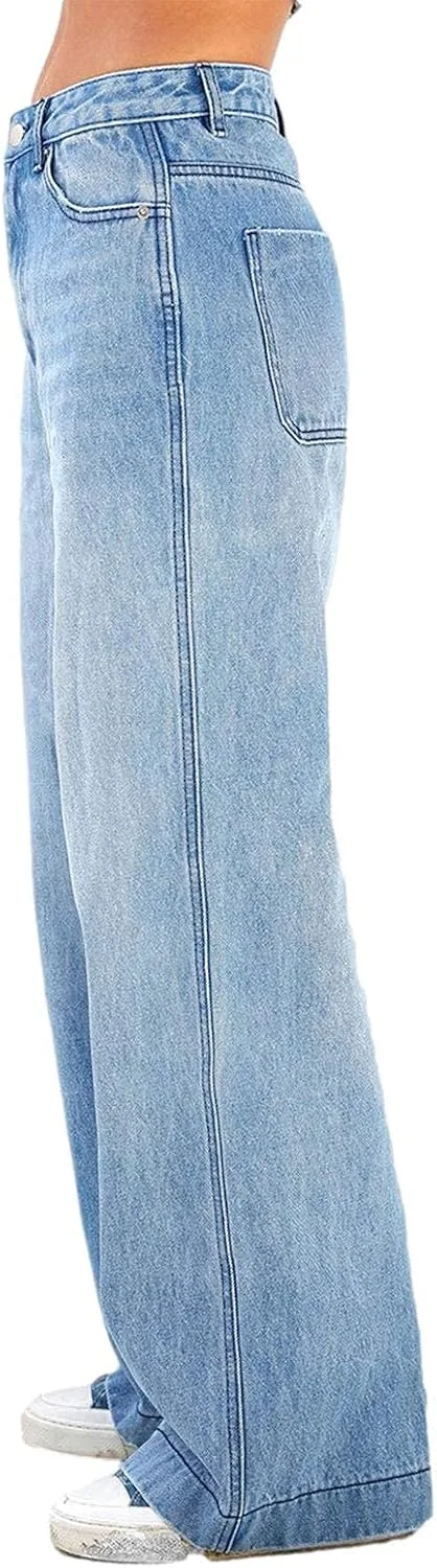 Женские джинсы low rise baggy с прямыми широкими штанинами — фото 2