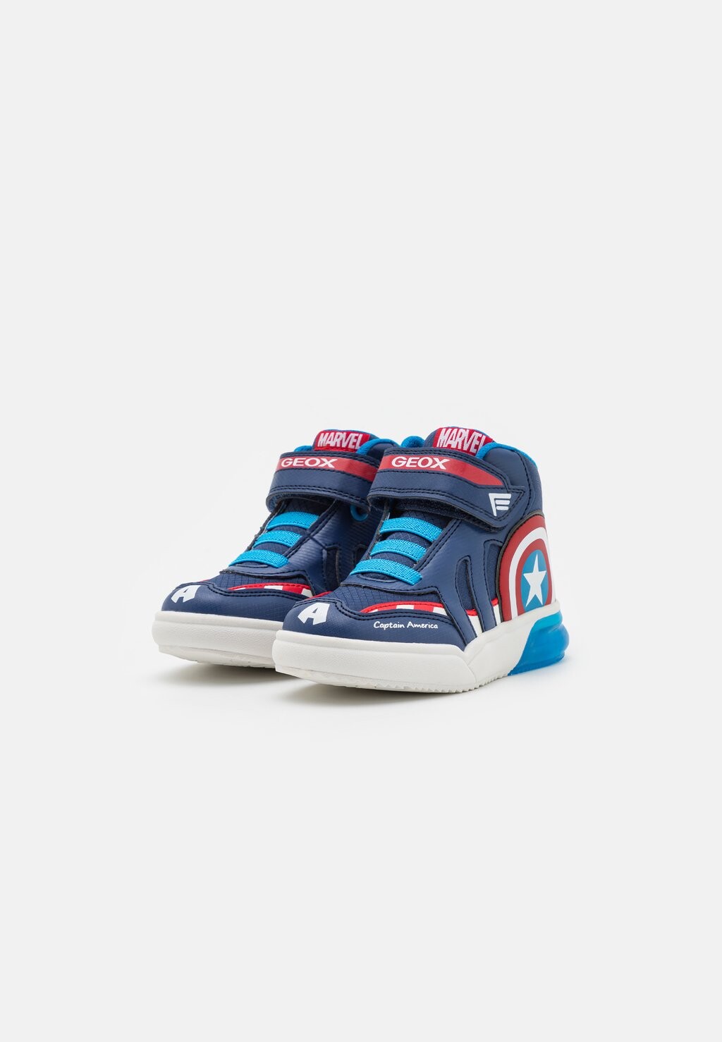Высокие кроссовки MARVEL AVENGERS CAPTAIN AMERICA LIGHT UP GRAYJAY BOY Geox, цвет navy/red — фото 2