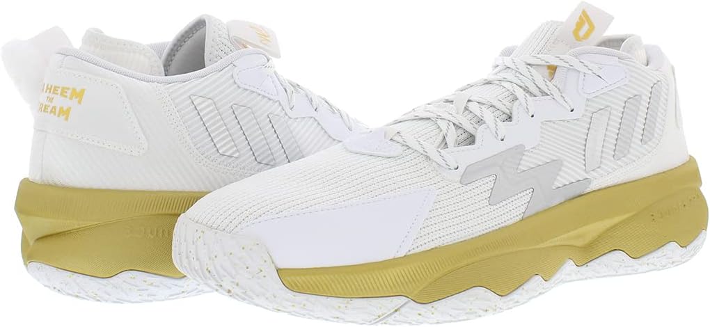 Кроссовки Adidas для взрослых унисекс Dame 8, белый/золотой — фото 2