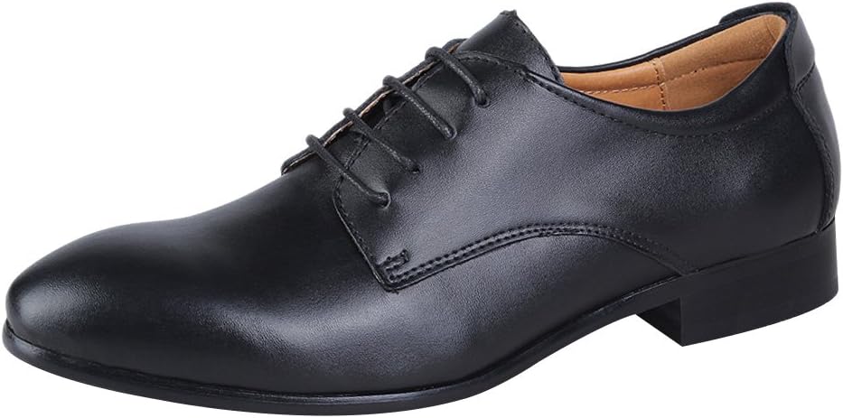 

Мужские элегантные туфли из натуральной кожи для официального стиля, дерби с шнуровкой Jamron, черный