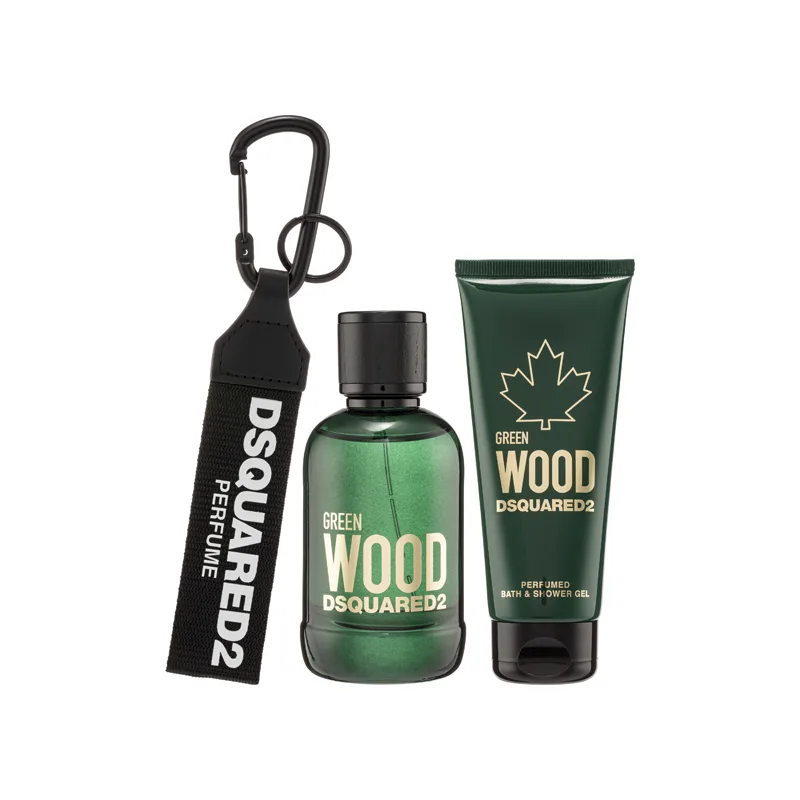 DSQUARED 2 Мужской парфюмерный набор Greenwood из 3 предметов, Perfume 100ml + Shower Gel 100ml + Keychain *1 — фото 2
