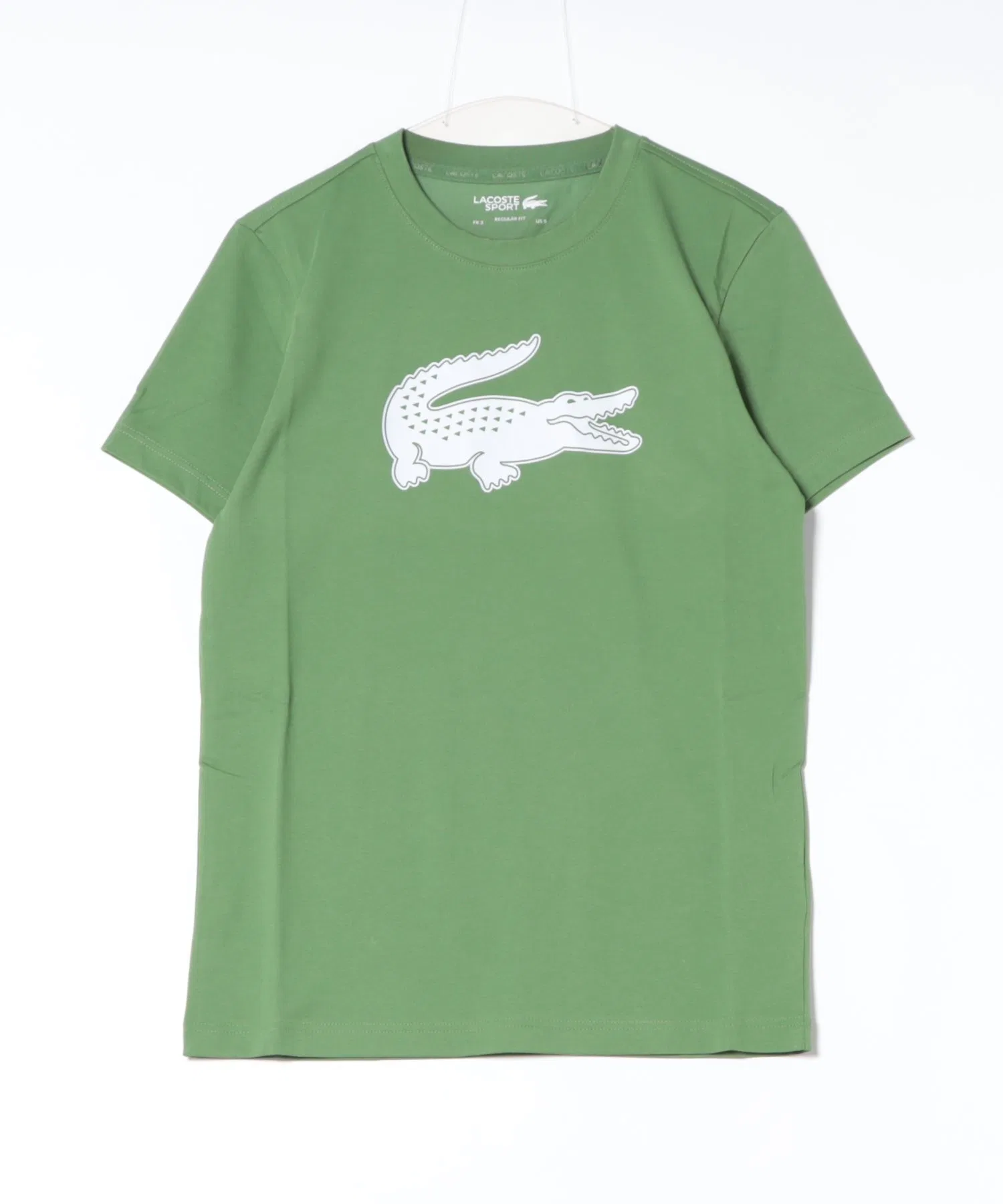 Мужская футболка Lacoste с логотипом, круглый вырез, гибридный трикотаж