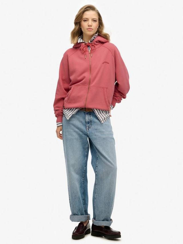 Элегантный худи Essential Logo Oversized из чистого органического хлопка Superdry, Holly Berry Red — фото 3
