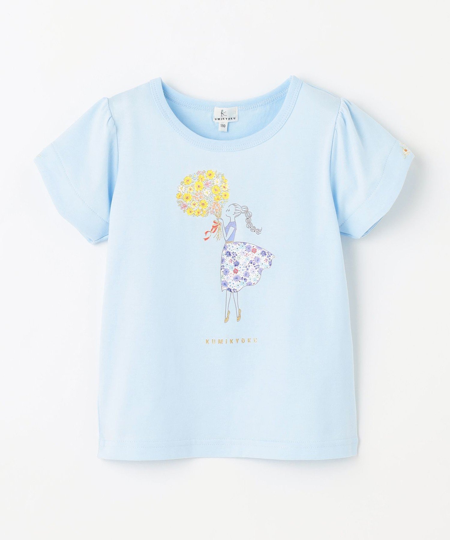 Футболка с изображением букета подсолнухов [110-140 см] Kids Suite, Sax Blue [073] — фото 3