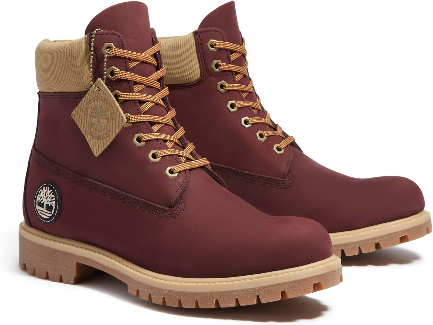 Мужские ботинки Timberland Premium 15 см водонепроницаемые, бордовый — фото 2