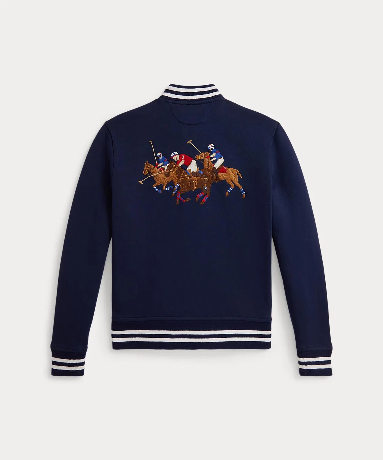 Куртка-бейсболка флисовая Polo Ralph Lauren Triple Pony, хлопок/полиэстер, тёмно-синий — фото 2