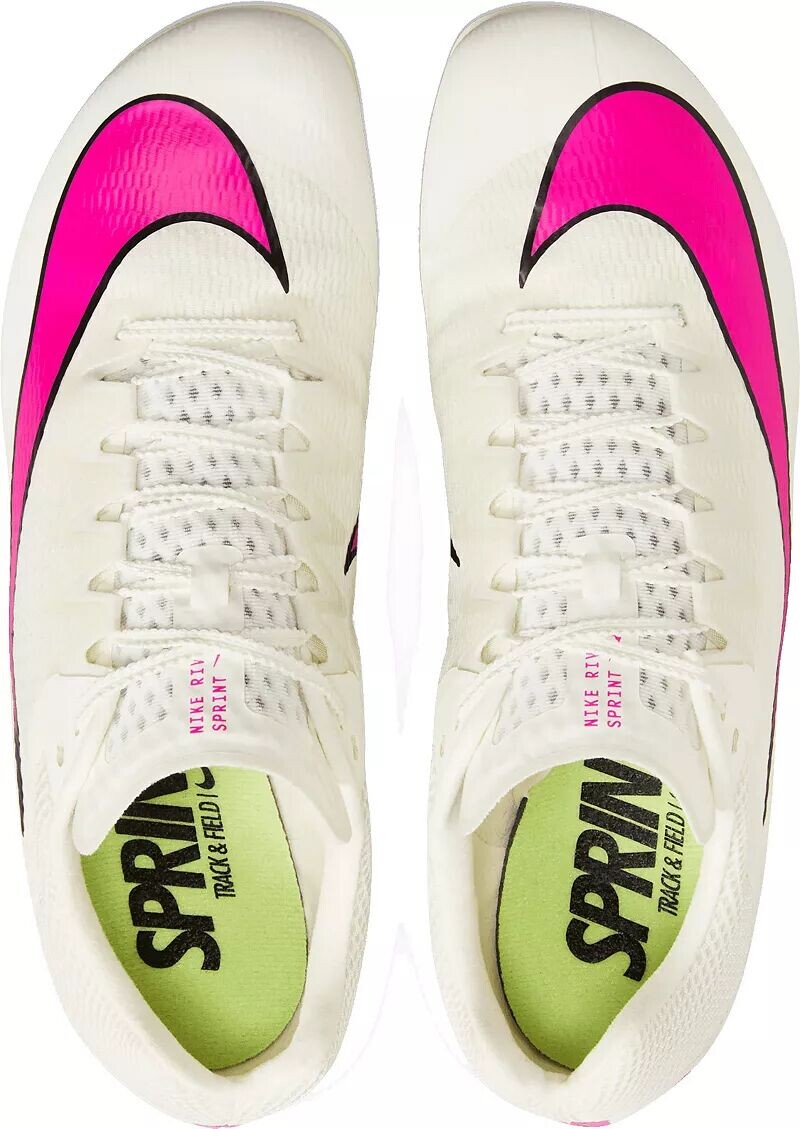 Легкоатлетические кроссовки Nike Zoom Rival для спринта, белый/розовый — фото 4