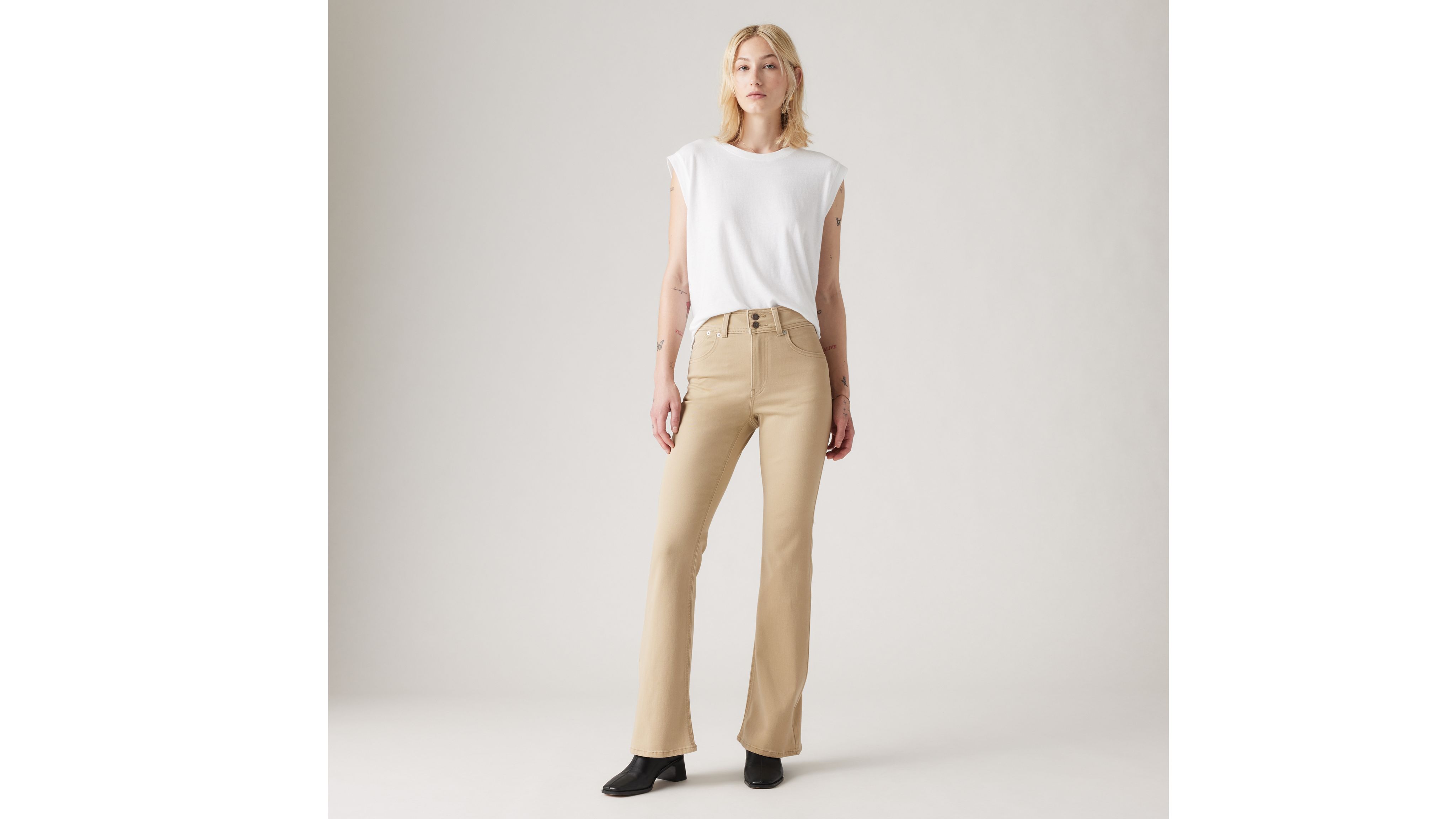 

Женские джинсы Retro 726 с высокой талией и клешем Levi's, цвет Safari - Tan
