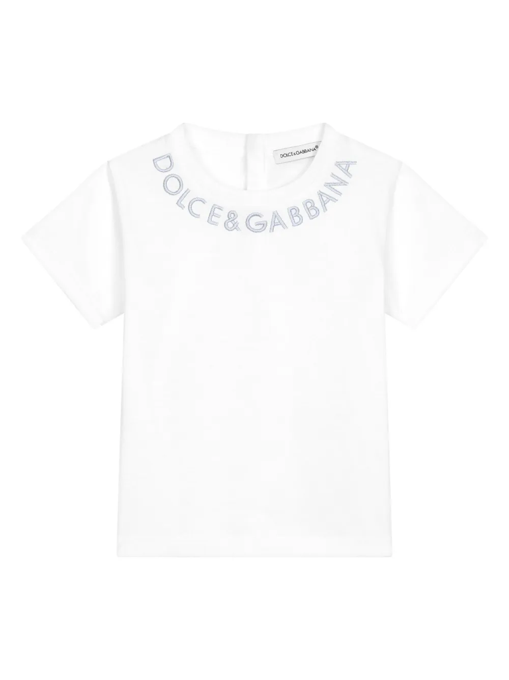

Футболка с вышитым логотипом Dolce & Gabbana Kids, белый