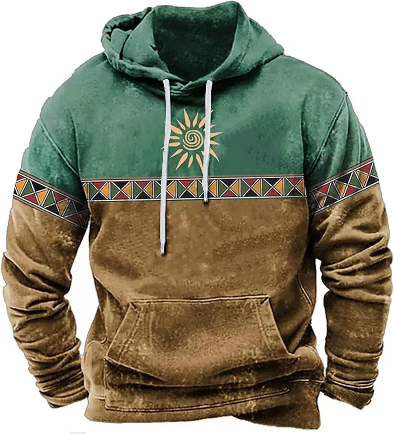 

Винтажный свитшот для мужчин Western Ethnic Printed с карманами Homisy