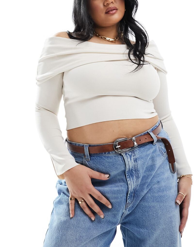 

Светло-коричневый ремень на талию и бедра ASOS DESIGN Curve ASOS