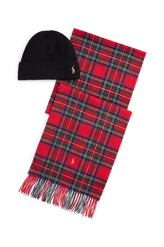 

Шерстяная шапка и шарф Polo Ralph Lauren, мультиколор