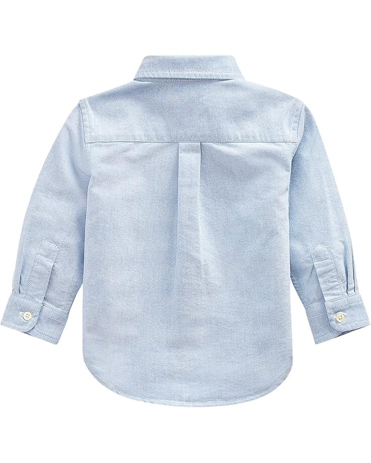 Рубашка Polo Ralph Lauren Kids Cotton Oxford Sport Shirt, цвет Light Blue — фото 2