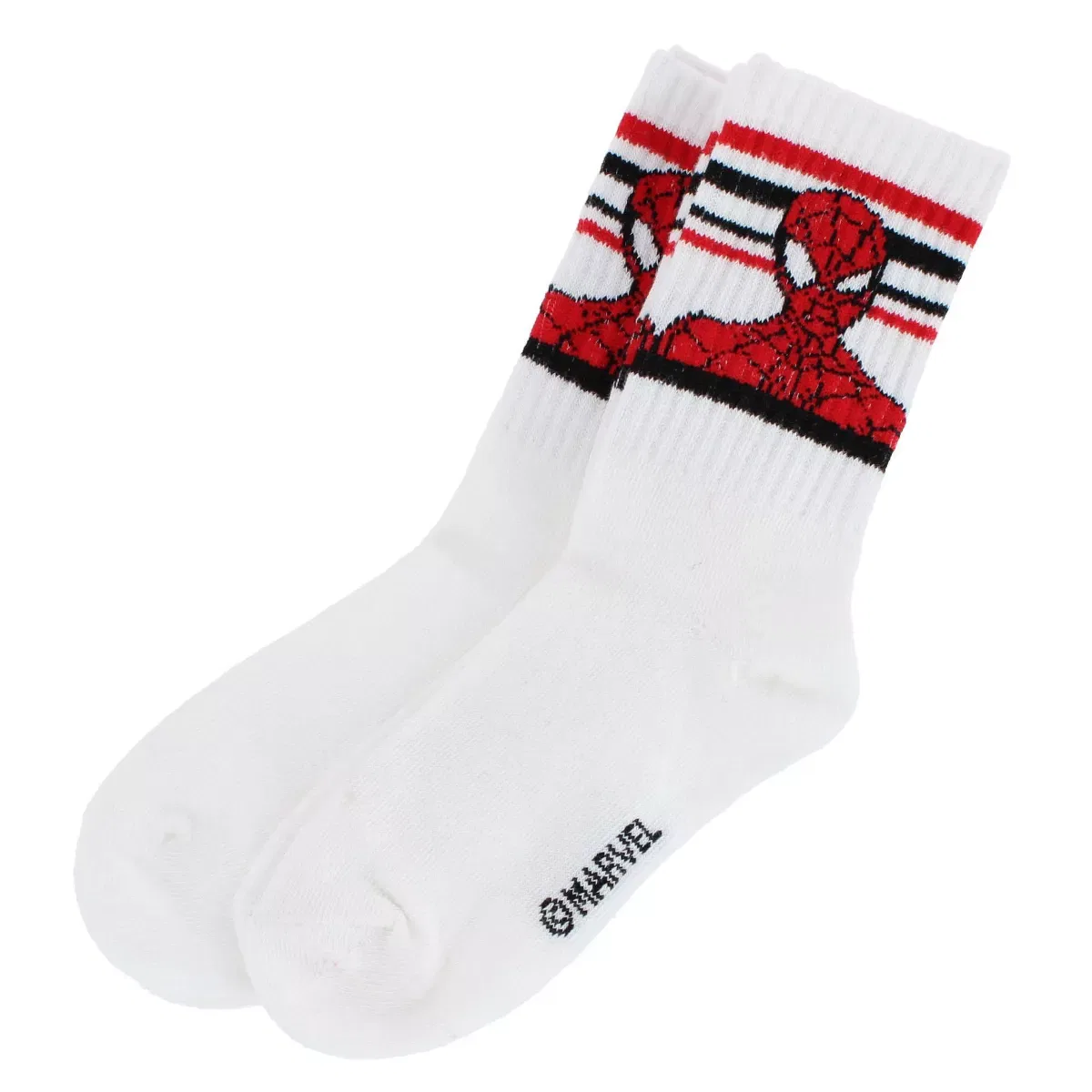 Детские носки для мальчиков с принтом The Amazing Spider-Man Textiel Trade, White With Black And Red Stripes — фото 2