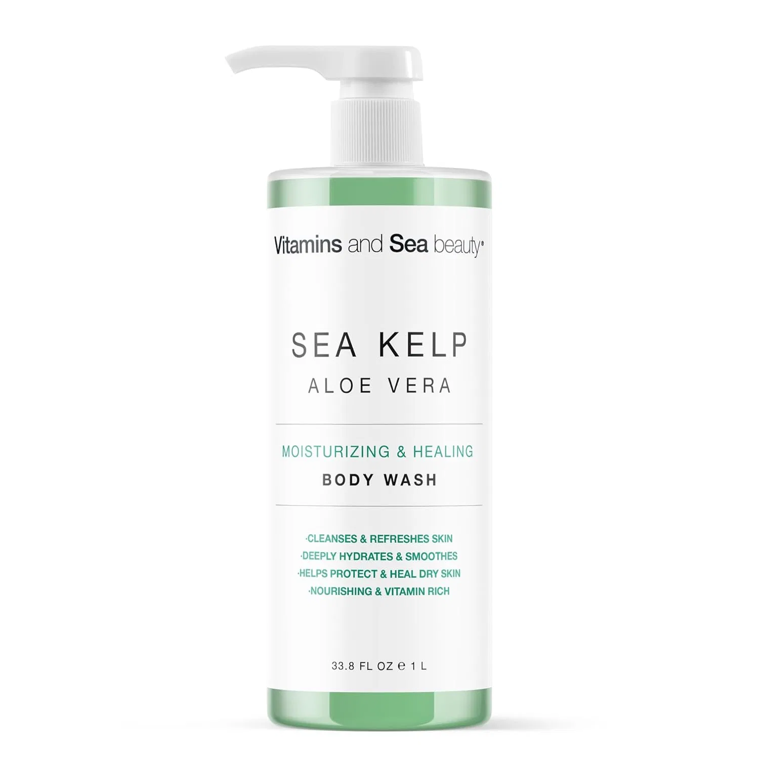 Гель для душа с морскими водорослями и алоэ вера VITAMINS AND SEA BEAUTY, 1 л