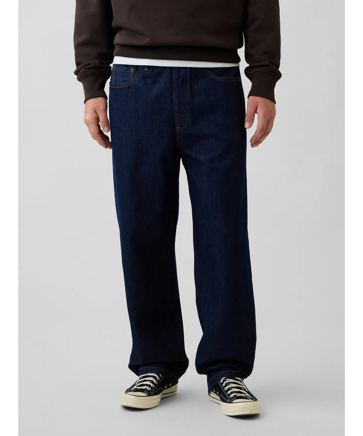 Мужские джинсы свободного кроя на резинке Pull-On Baggies GAP, Indigo Blue — фото 2