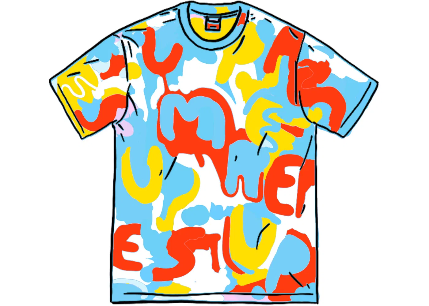 Мужская футболка с принтом Supreme Painted Logo S/S Top Natural, Natural