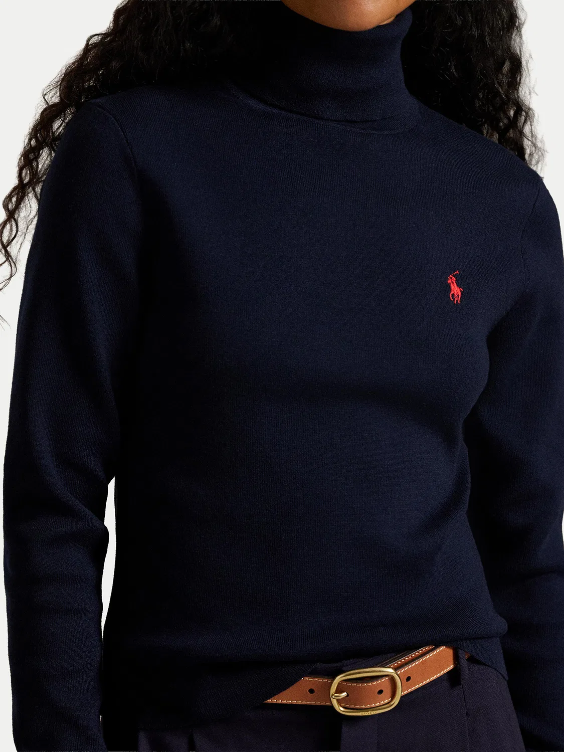 Женская водолазка стандартного кроя Polo Ralph Lauren, темно-синий — фото 4