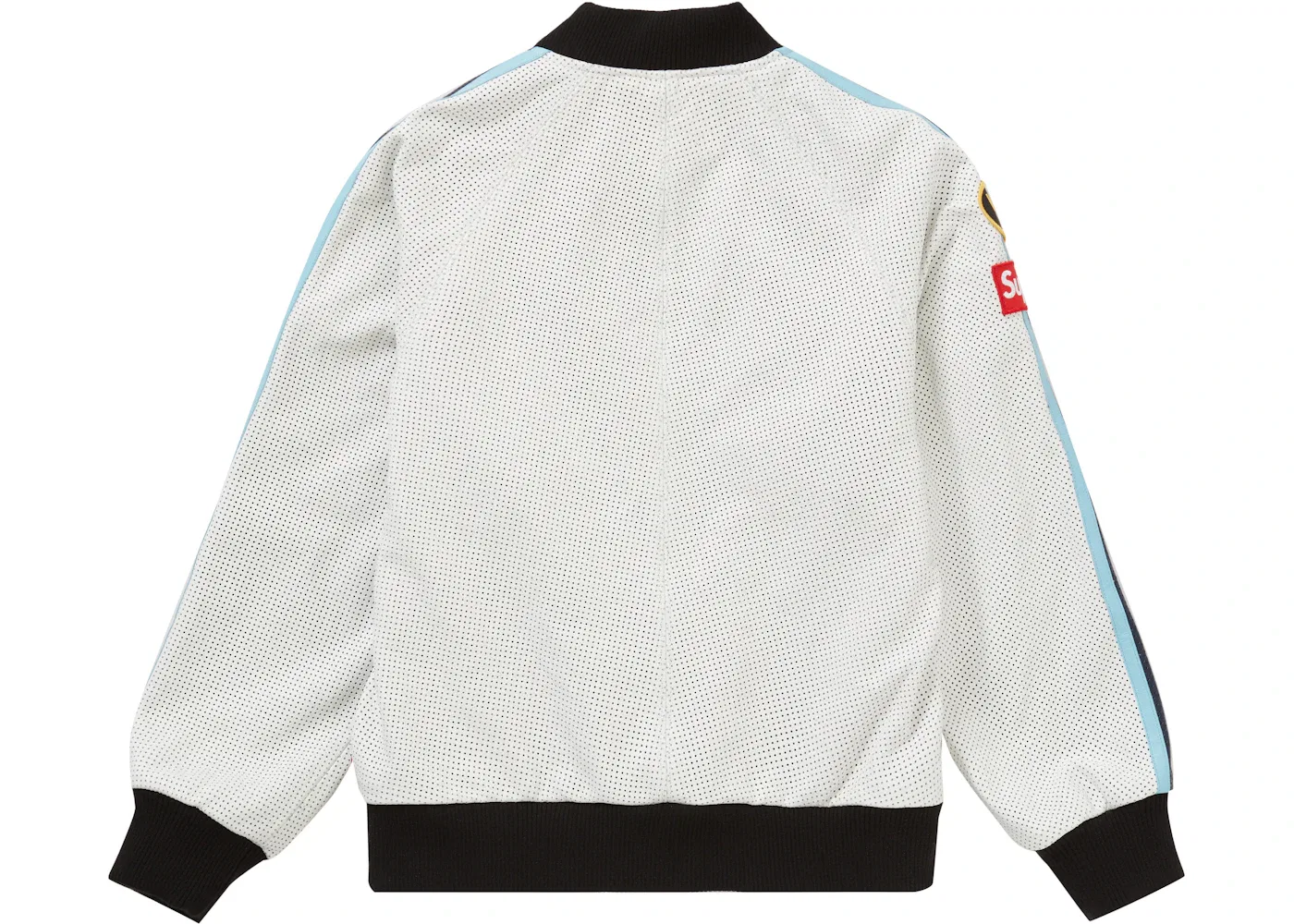 Мужской кожаный бомбер с перфорацией Vanson Leathers Supreme, белый — фото 2