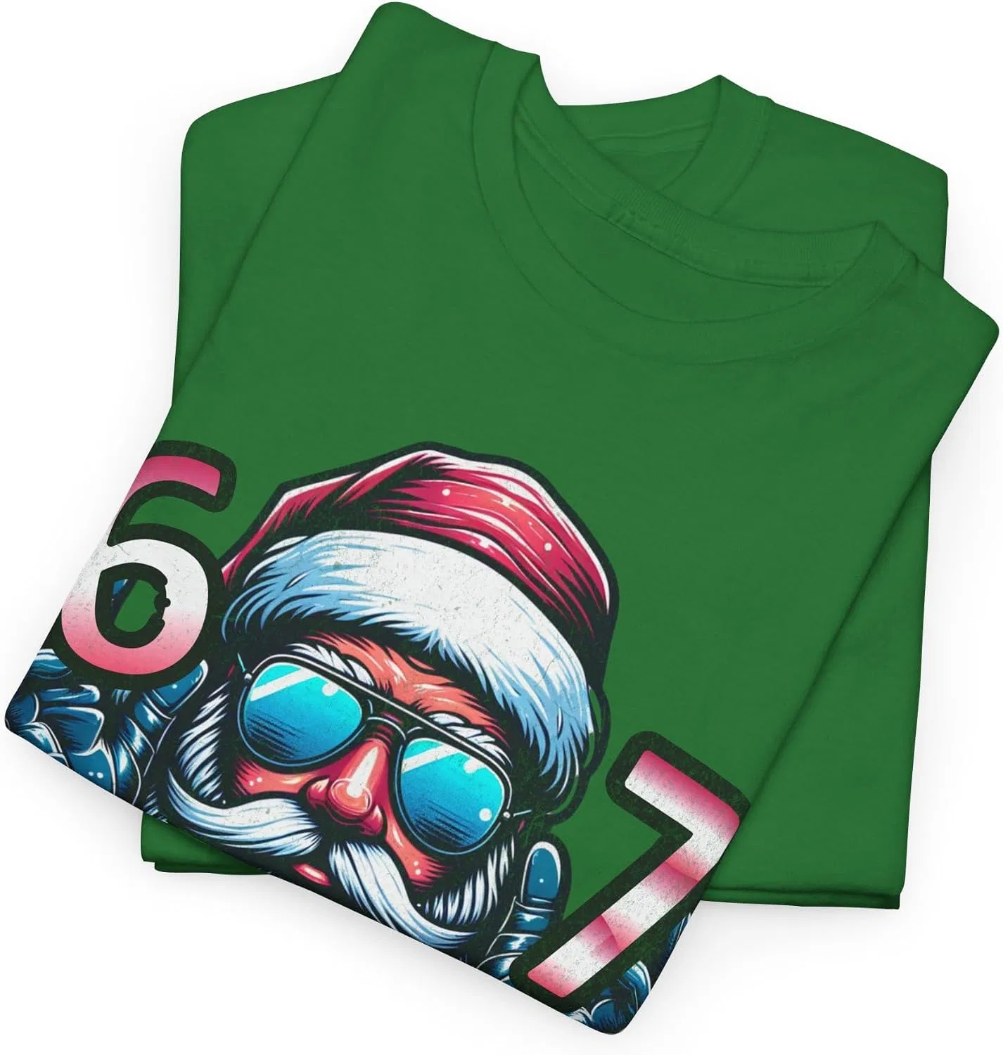 Футболка с принтом Six Seven Santa, Gildan 5000, Turf Green — фото 3