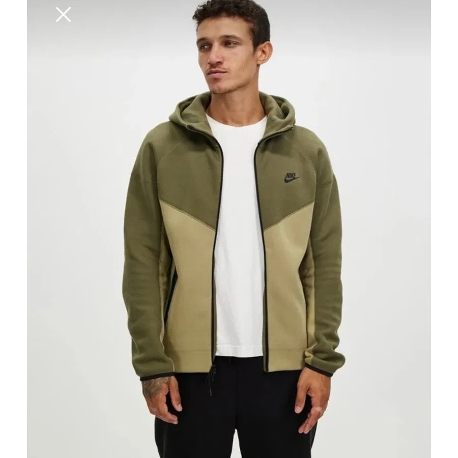 Худи Nike Sportswear Tech Fleece Windrunner Full-Zip, Хаки — фото 3