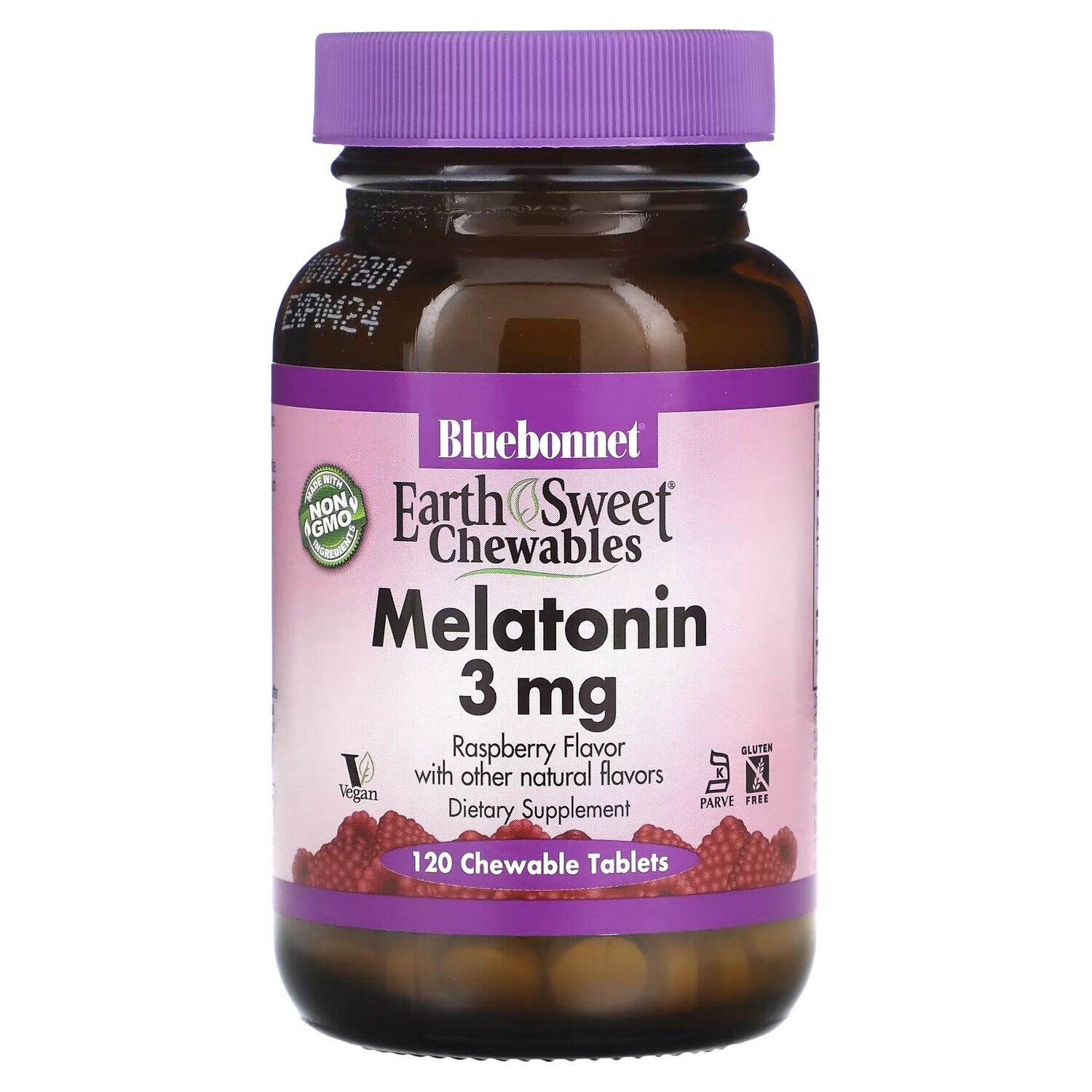 

Bluebonnet Nutrition Жевательные конфеты EarthSweet мелатонин натуральный малиновый вкус 3 мг, 120 жевательных таблеток
