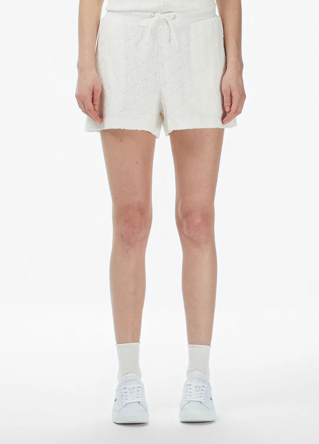 Шорты Lacoste Relaxed Fit Monogram, белые — фото 3