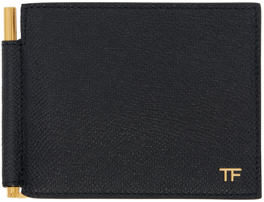 

Кошелек с зажимом для денег из мелкозернистой кожи TOM FORD, черный