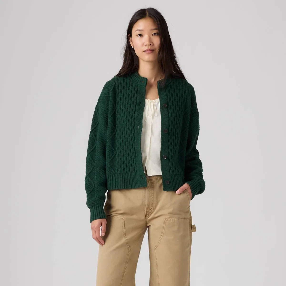 Кардиган Charlotte с круглым вырезом Levi's, Pine Grove Heather - Green — фото 3