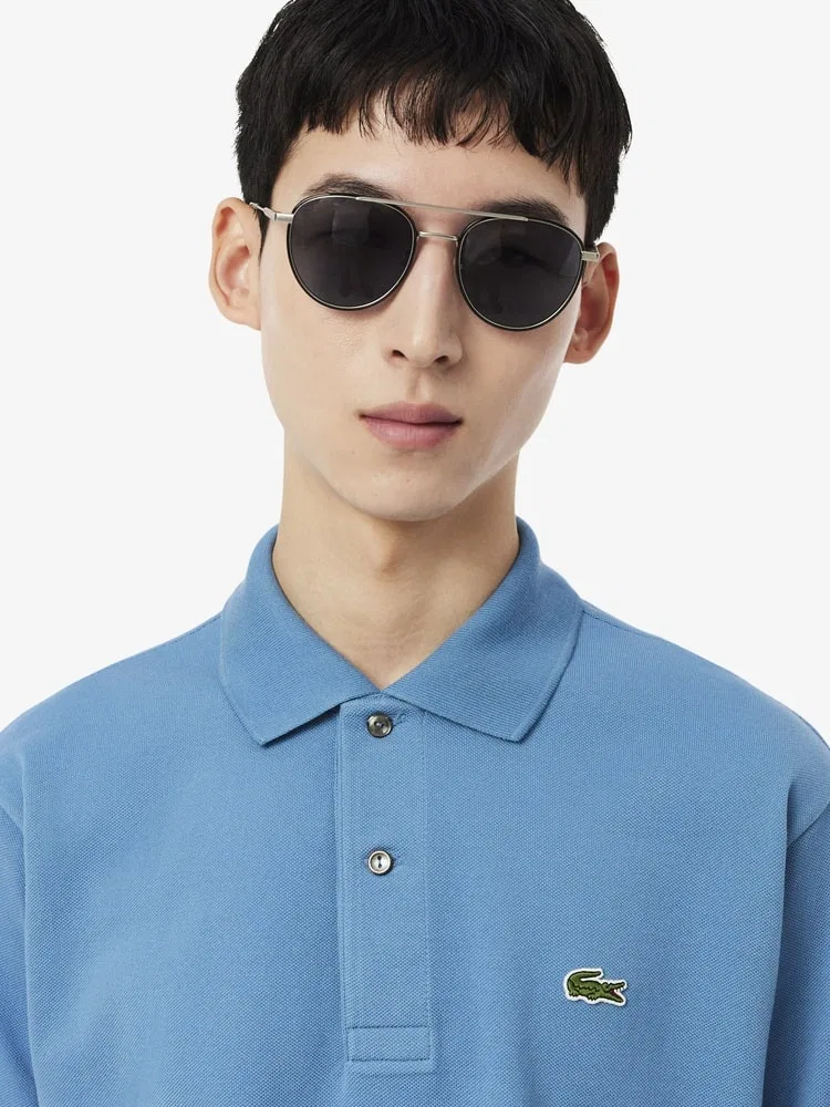 Футболка поло классического кроя L1212 LACOSTE, Blue — фото 2