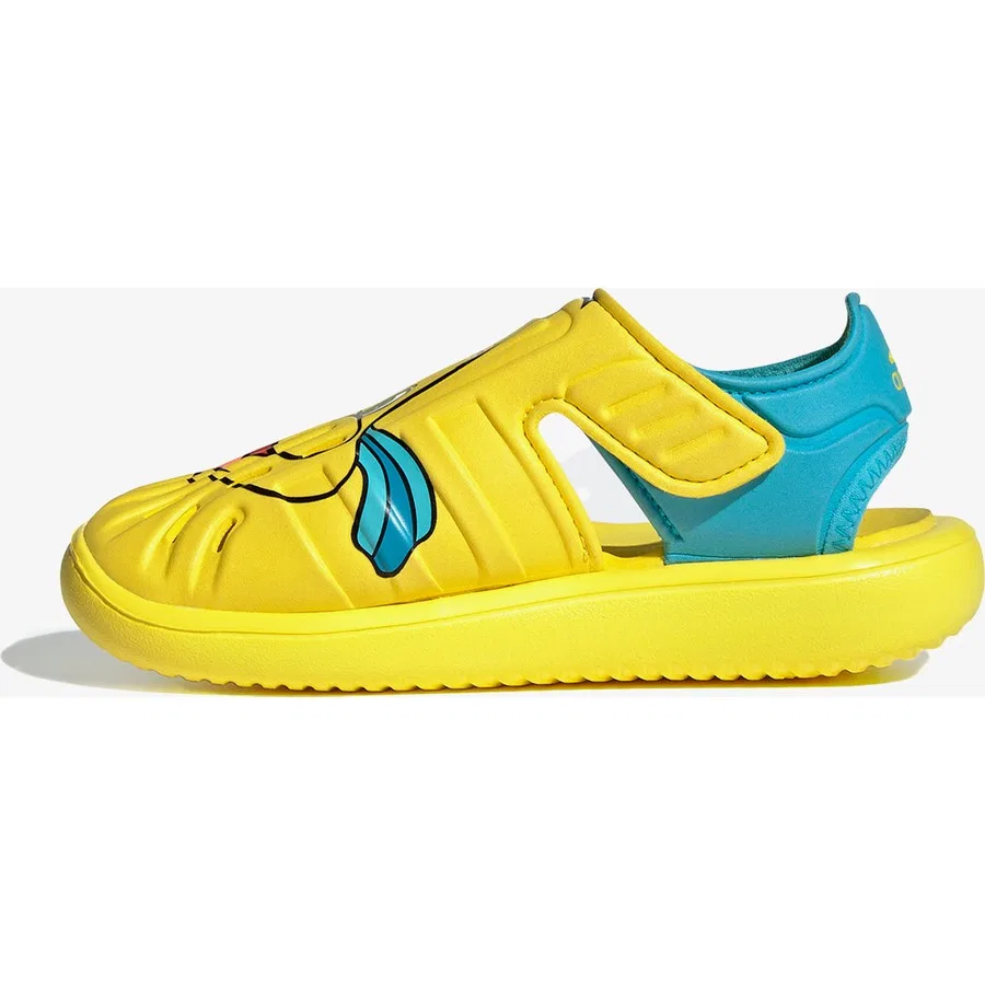 Детские сандалии с закрытым носком с принтом Flounder adidas, Желтый — фото 4