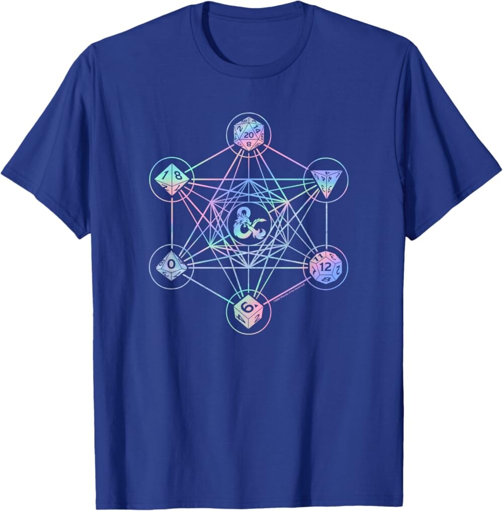 

Мужская футболка Dungeons & Dragons 6 Die Geometric Hologram, синий