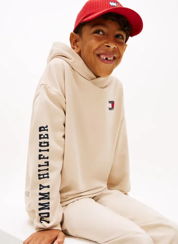 Худи с принтом Wavy Flag Tommy Hilfiger, бежевый — фото 3