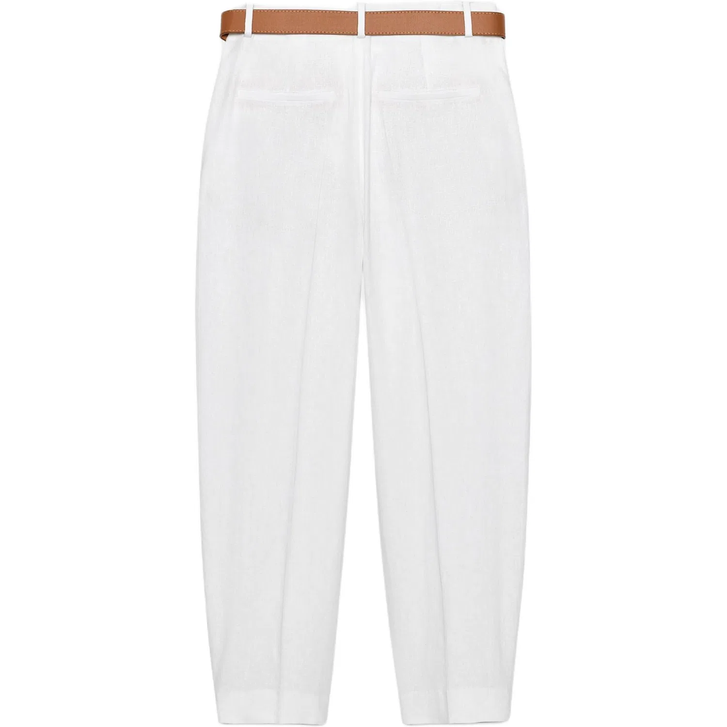 Женские брюки повседневные белые зауженные ZARA, White — фото 3