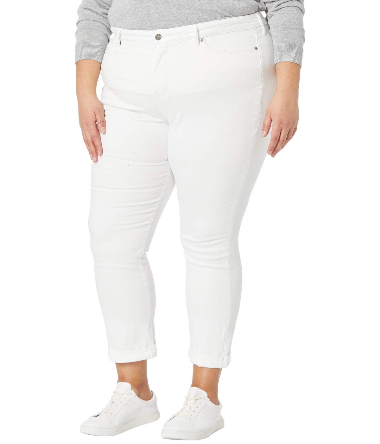 

Джинсы NYDJ, Sheri Slim Ankle Jeans with Roll Cuff in Optic White