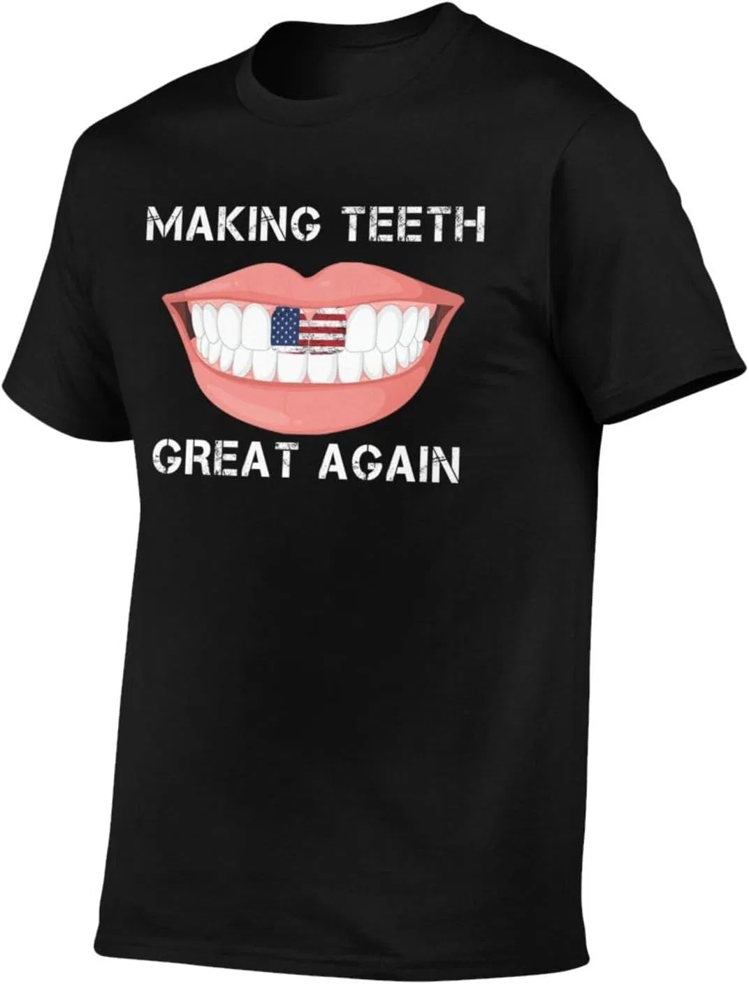Футболка классическая с круглым вырезом Making Teeth Great Again, Black — фото 2