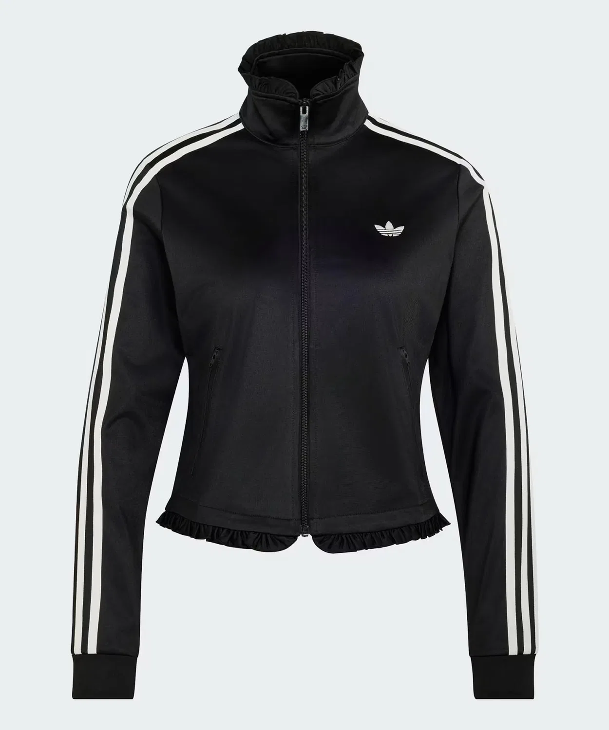 Женская куртка-бомбер с плиссировкой, модель PLEATED FIREBIRD TRACK TOP, Adidas Originals, Черный
