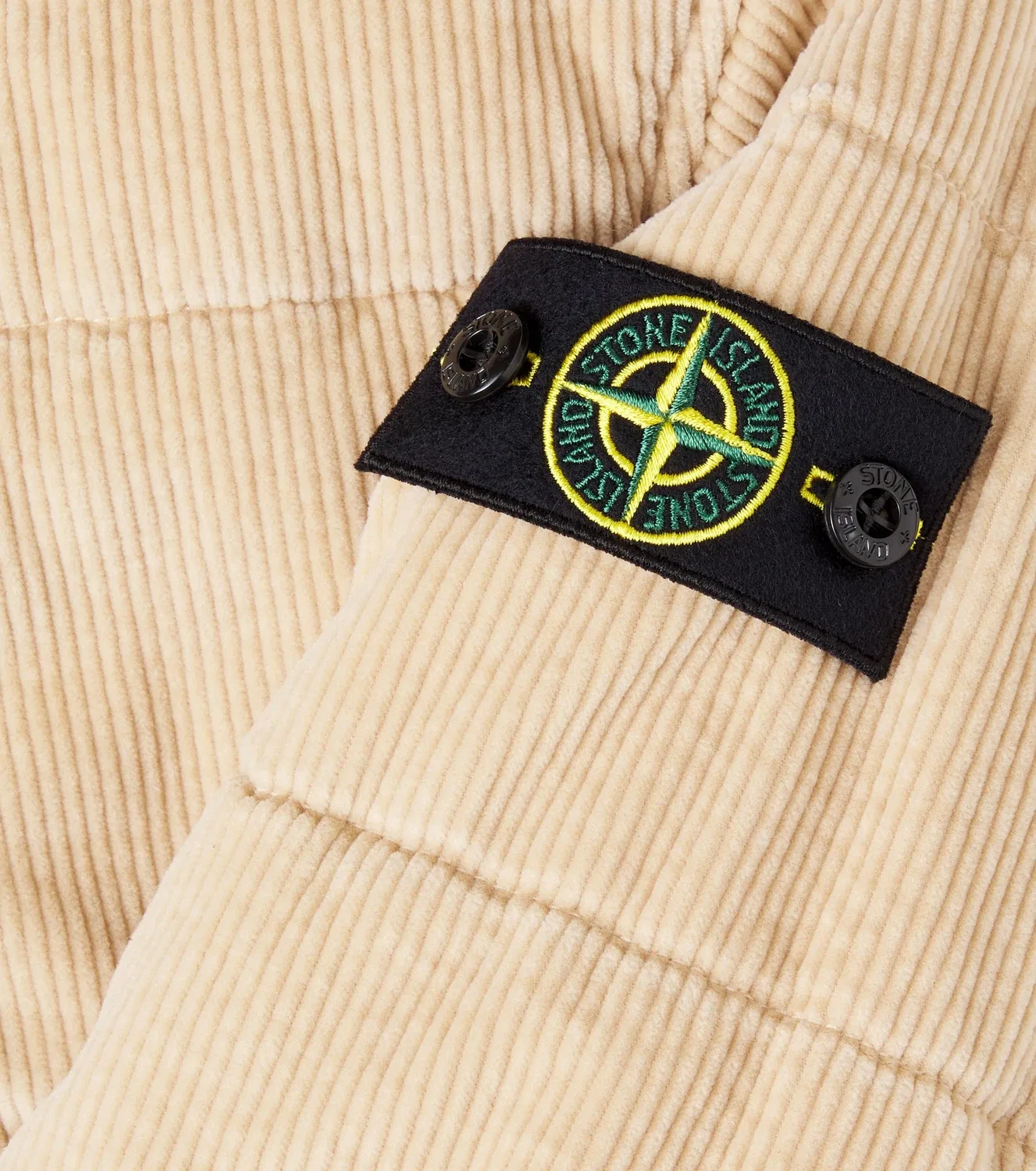 Легкая куртка из хлопкового вельвета в рубчик Stone Island Junior, бежевый — фото 2