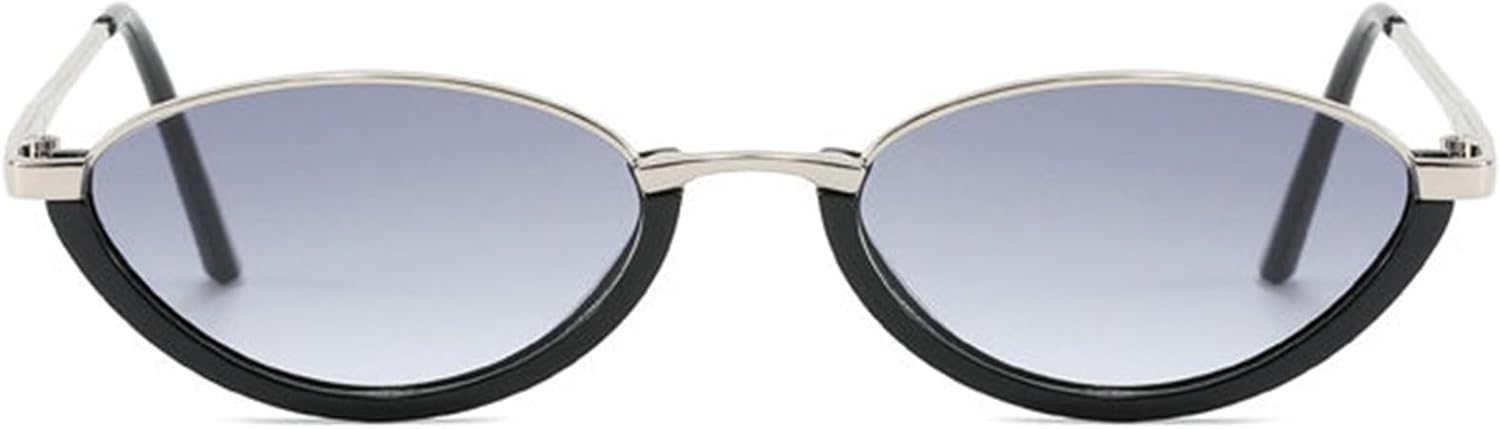 

Willochra Винтажные овальные солнцезащитные очки для женщин, модные ретро-очки «кошачий глаз», стильные солнцезащитные очки в маленькой оправе с защитой от УФ-излучения UV400, C2