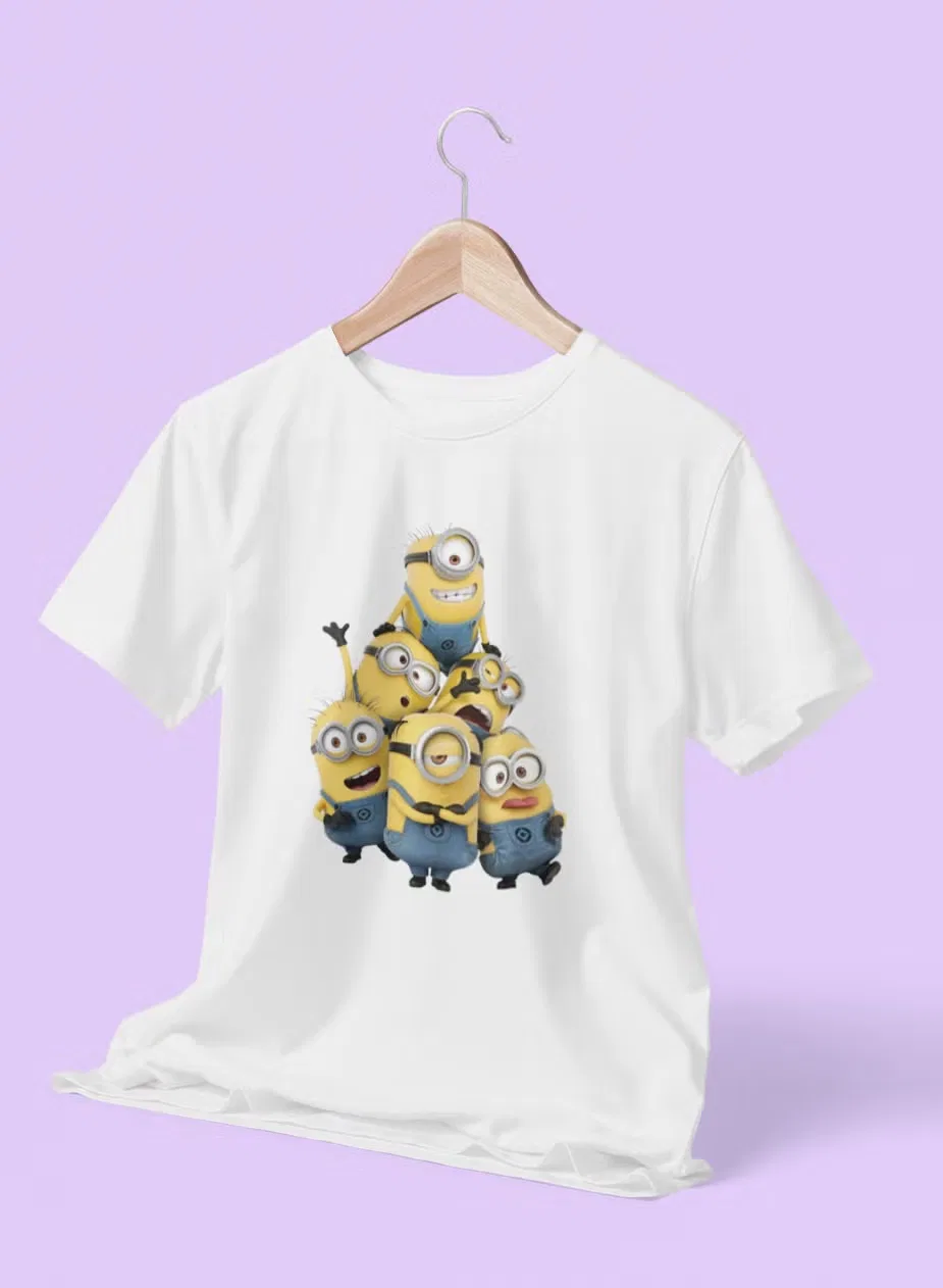 Футболка с принтом Minions для малышей и детей Zoom, белый