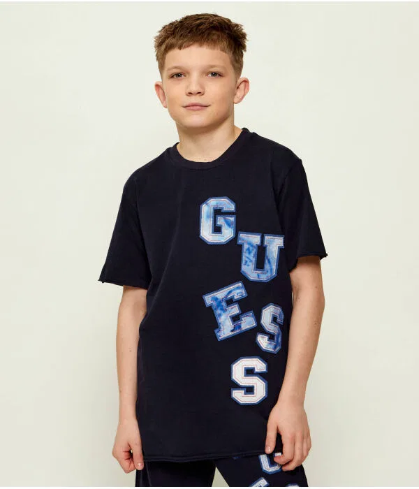 Детская футболка с принтом T-Shirt Guess, Blu Marino