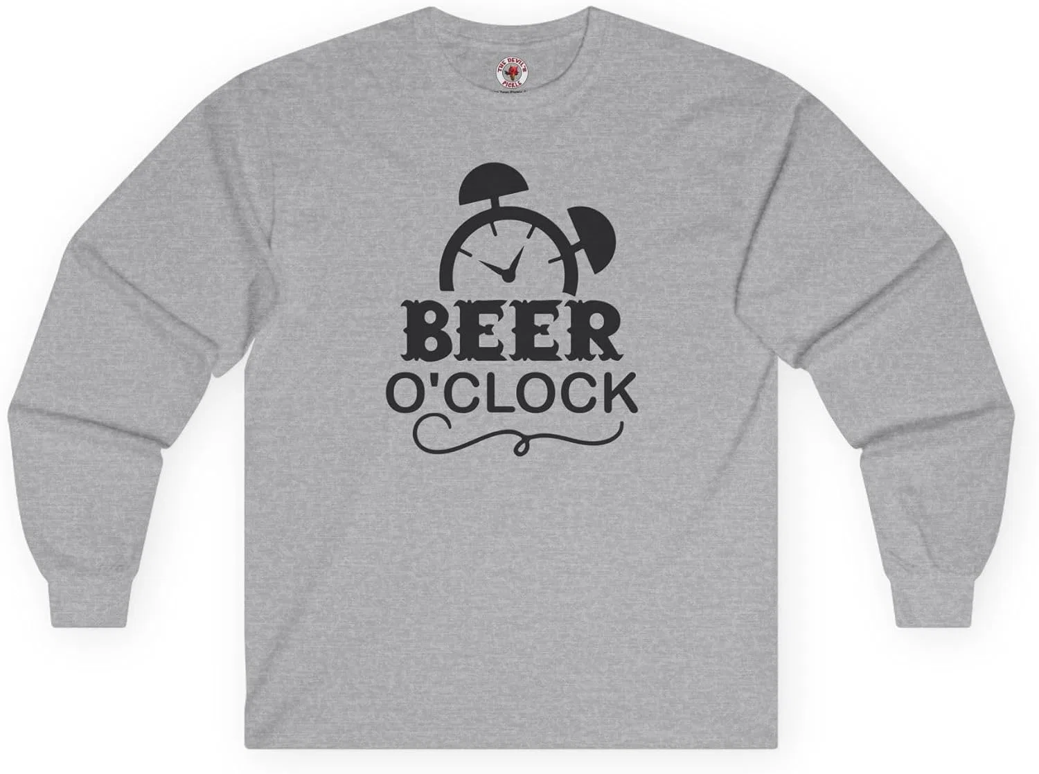 Мужская футболка с длинным рукавом с принтом Beer O'clock Gildan 2400, Sport Grey