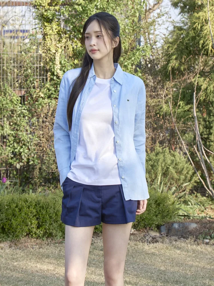 Шорты бермуды LACOSTE Navy из габардина с логотипом