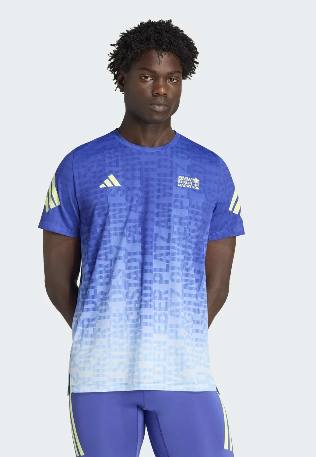 Ber26 aop tee m - спортивная футболка Adidas Performance, Dual Indigo Crystal Sky