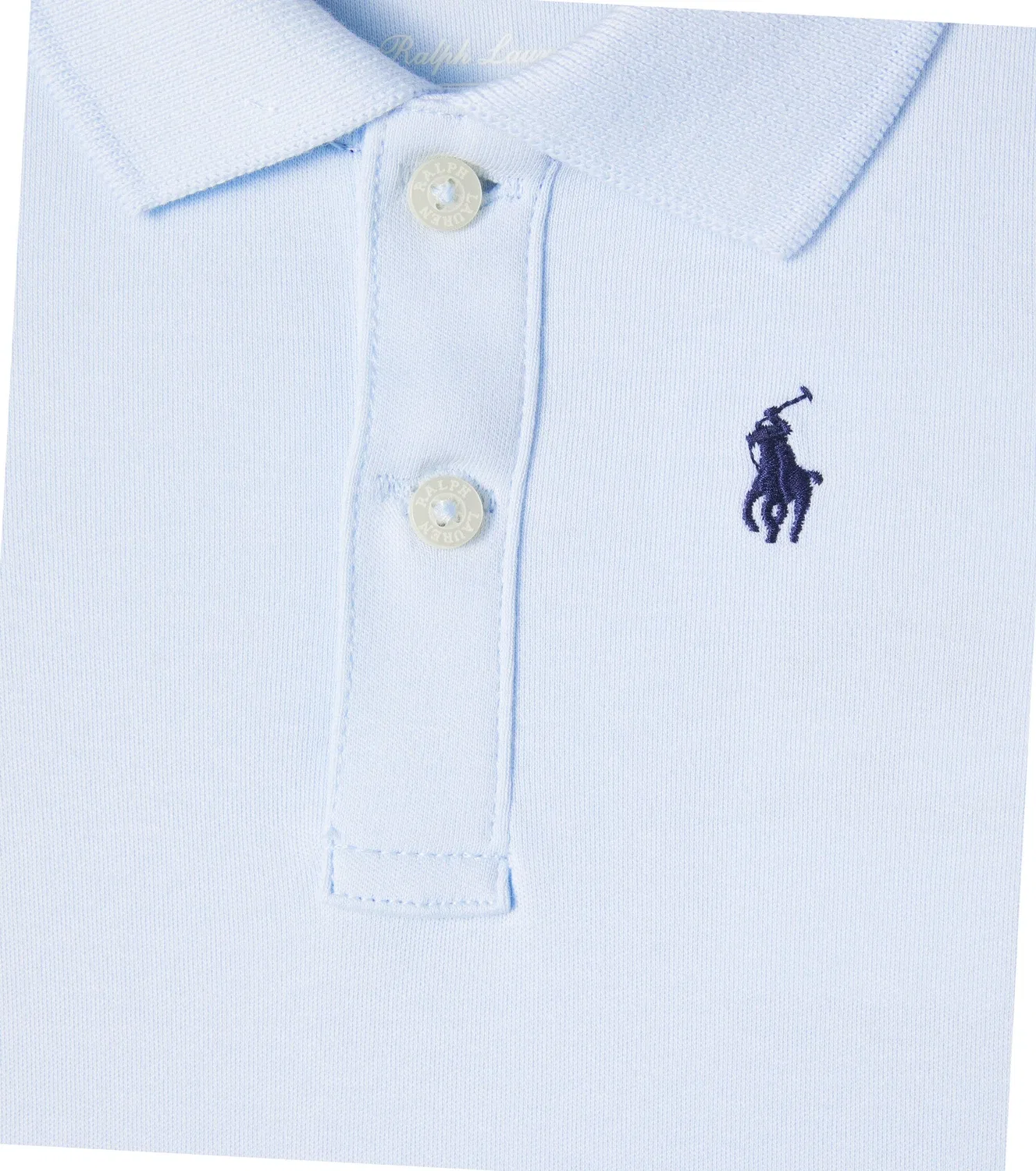 Боди хлопковое с воротником-поло Polo Ralph Lauren Kids, синий — фото 3